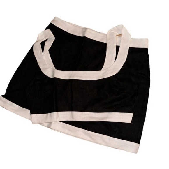 NEW Reformation Robbie Linen Two Piece in  Black & White - size 6 - Picture 8 of 11